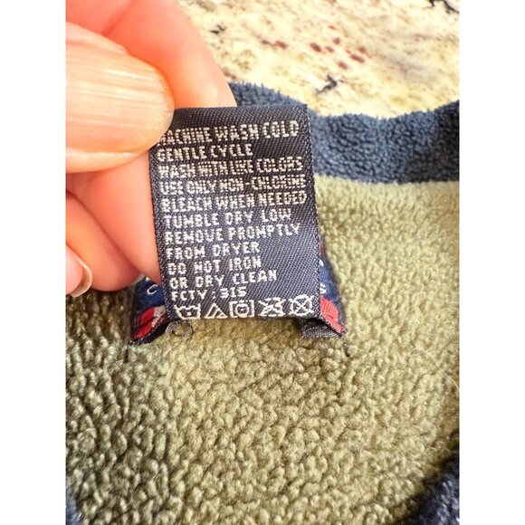 VTG Bugle Boy Classics Mens Aztec V-Neck Pullover fleece Sweater preppy 90s Warm - Picture 10 of 11